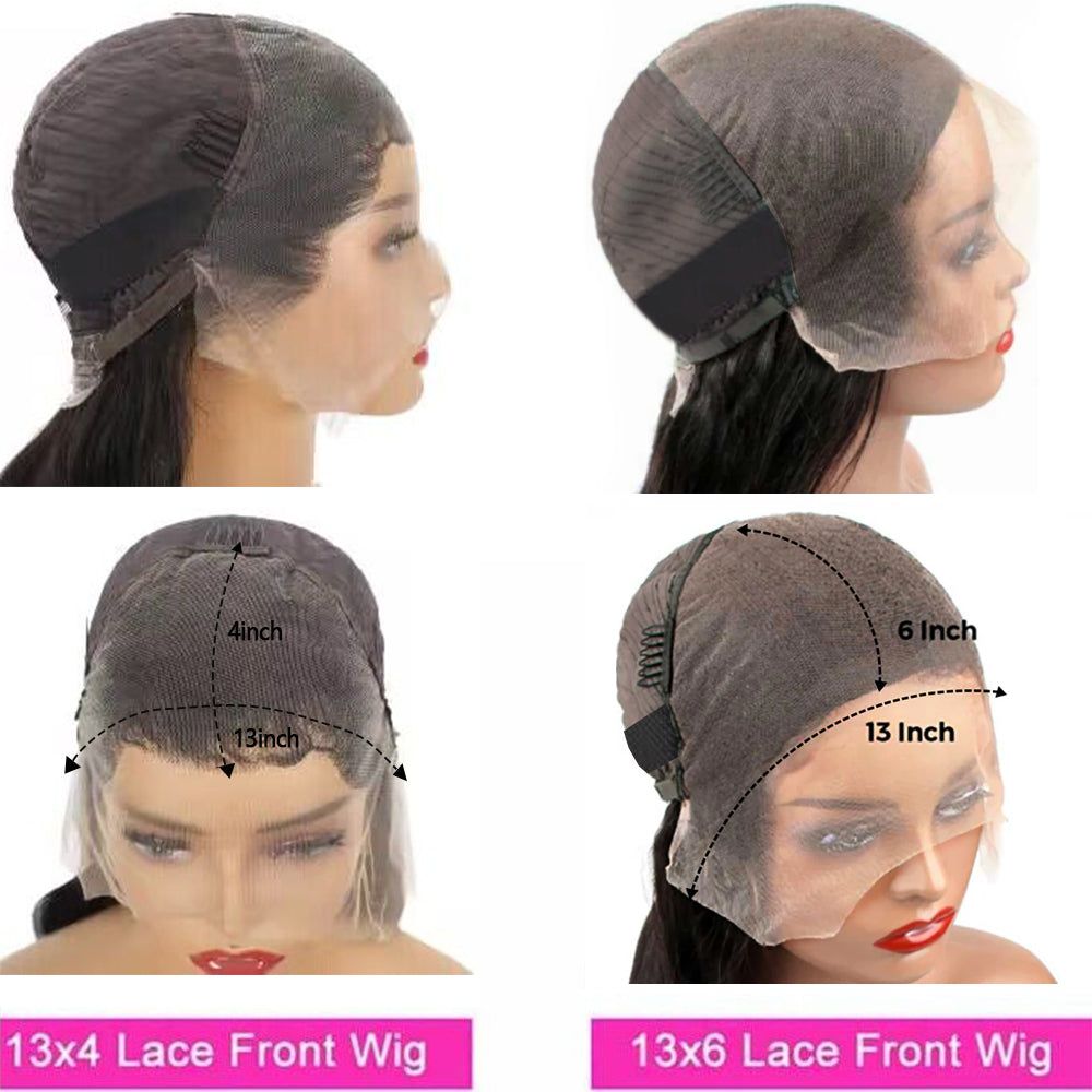 250% Density Deep Wave Braided Frontal Wig 13x4 13x6 Lace Frontal Human Hair Wigs
