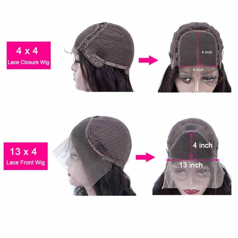 13x4 4x4 HD Transparent Lace Front Body Wave Wigs Virgin Human Hair