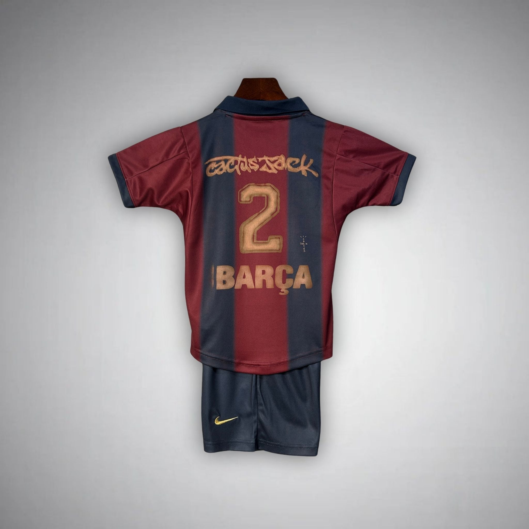 2000/01 FC Barcelona Retro x Travis Scott Limited Edition Kids Home Kit