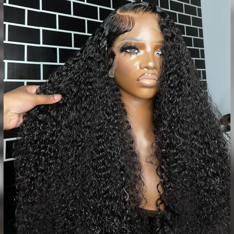 250 Density Water Wave Curly Human Hair Wig 13x4 Lace Frontal Virgin Human Hair Wigs