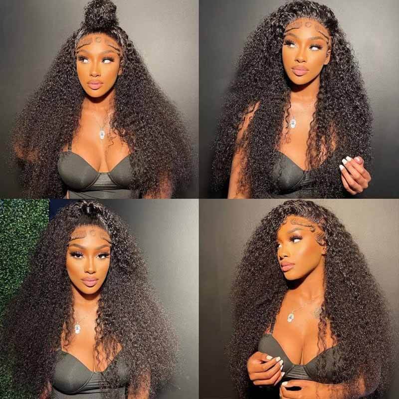 13x4 Water Wave Lace Front Wigs Human Hair Wigs 180% Density Pre Plucked With Baby Hair Wet And Wavy HD Transparent Human Hair Wigs