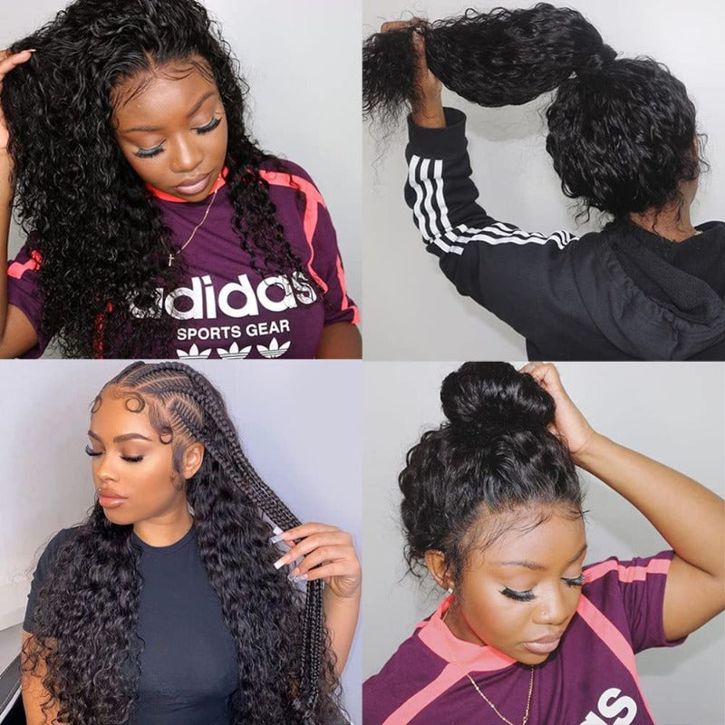 13 by 4 13 by 6 Transparent Lace Front Wig 13 * 4 13 * 6 Deep Wave Human Hair Wigs