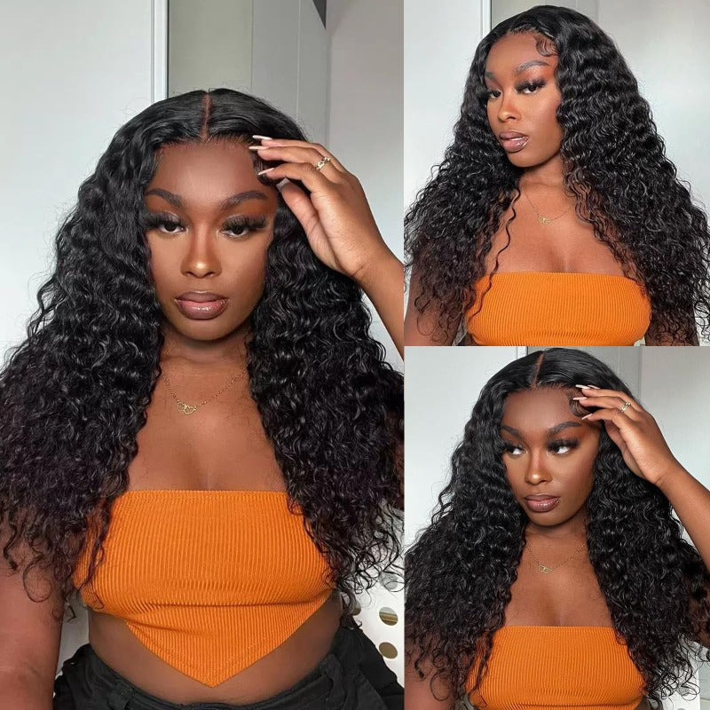 180 Density Pre Everything Wear And Go Glueless Straight Body Wave Deep Wave Wigs For Beginner Friendly