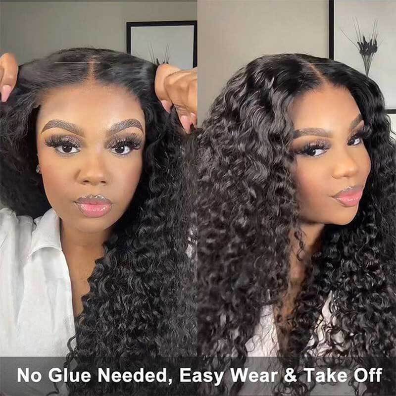 180 Density Pre Everything Wear And Go Glueless Straight Body Wave Deep Wave Wigs For Beginner Friendly