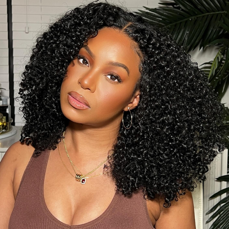 200 Density 13x4 Lace Frontal Kinky Curly Bob Human Hair Wigs