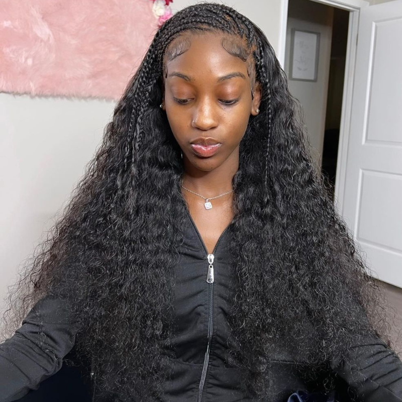 Freestyle braids Wig Pre Braided Lace Frontal Human Hair Wigs