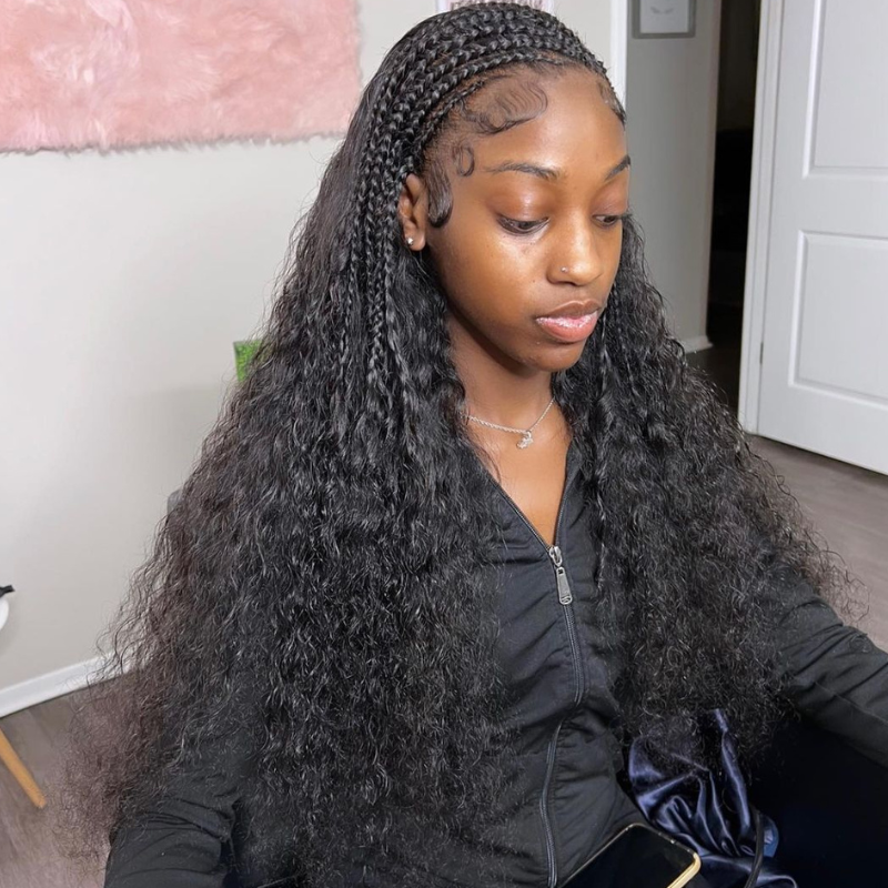 Freestyle braids Wig Pre Braided Lace Frontal Human Hair Wigs