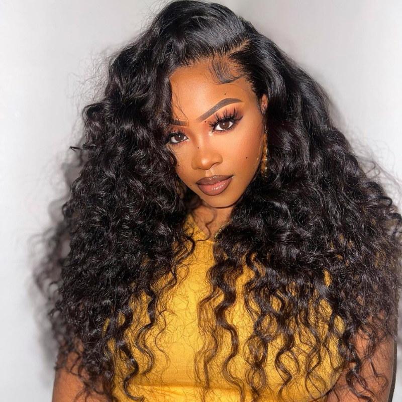 13 by 4 13 by 6 Lace Frontal Wand Curls Loose Deep Wave Human Hair Wig
