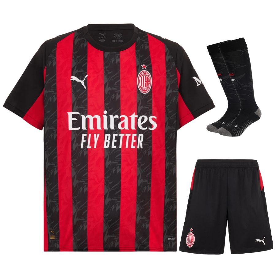 2025/26 AC Milan Kids Football Kit - Home