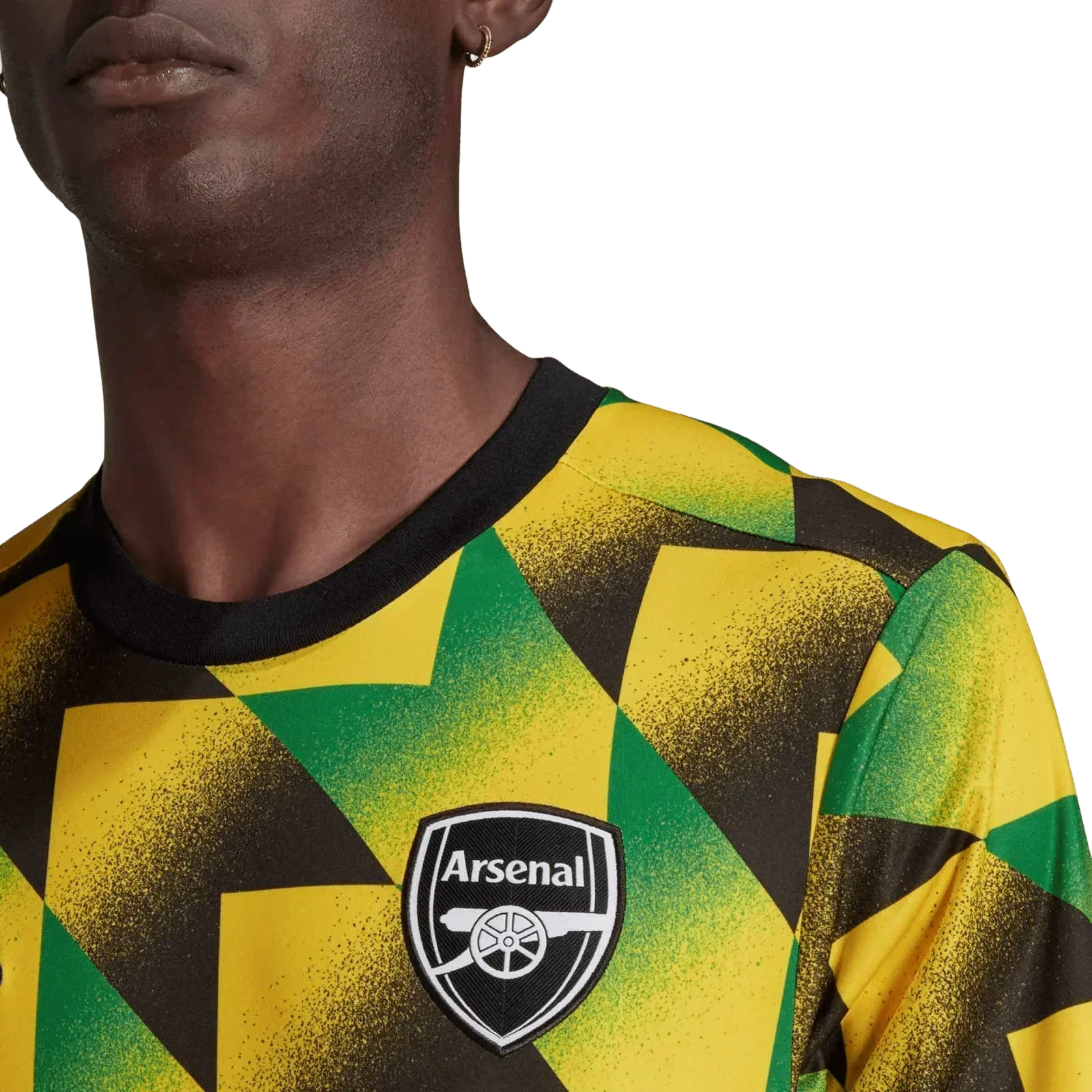 Arsenal 22/23 Jamaica Pre-Match Yellow Green Shirt