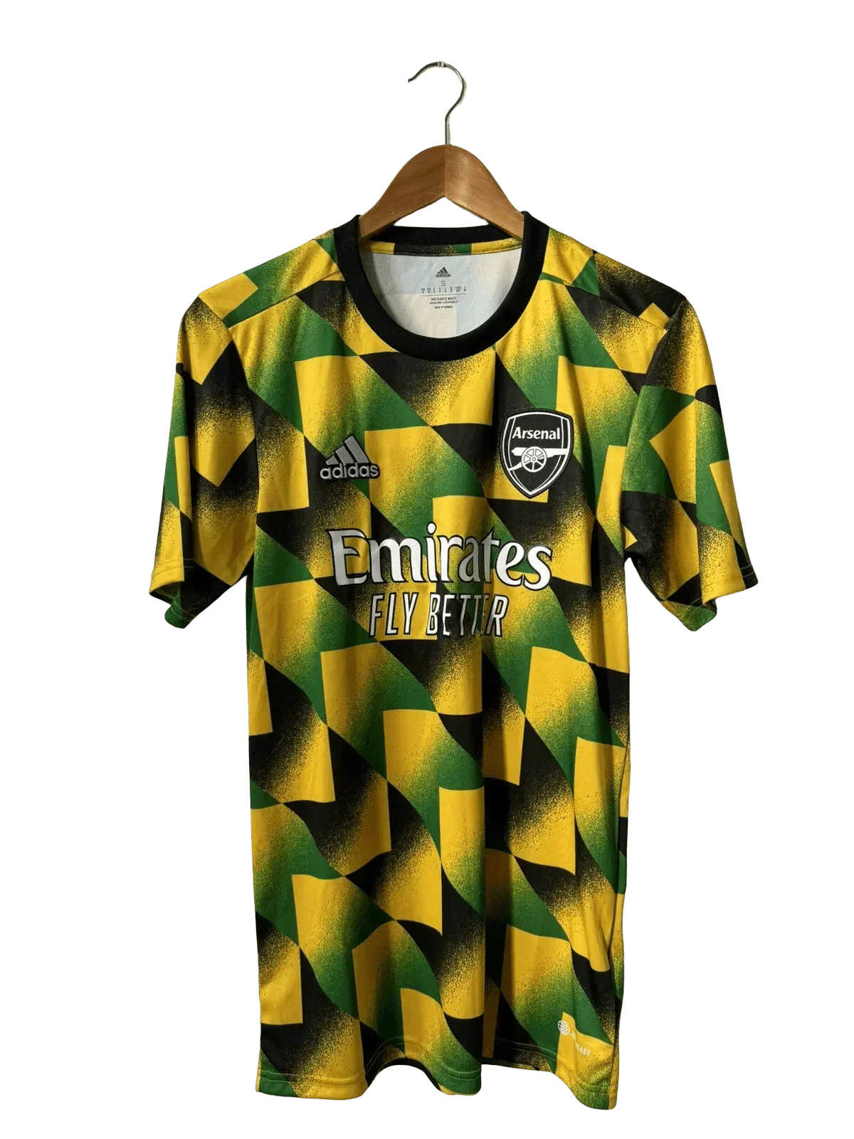 Arsenal 22/23 Jamaica Pre-Match Yellow Green Shirt
