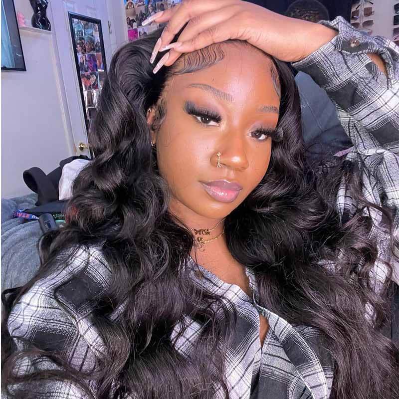 13x4 4x4 HD Transparent Lace Front Body Wave Wigs Virgin Human Hair