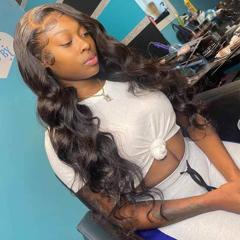 13x4 4x4 HD Transparent Lace Front Body Wave Wigs Virgin Human Hair
