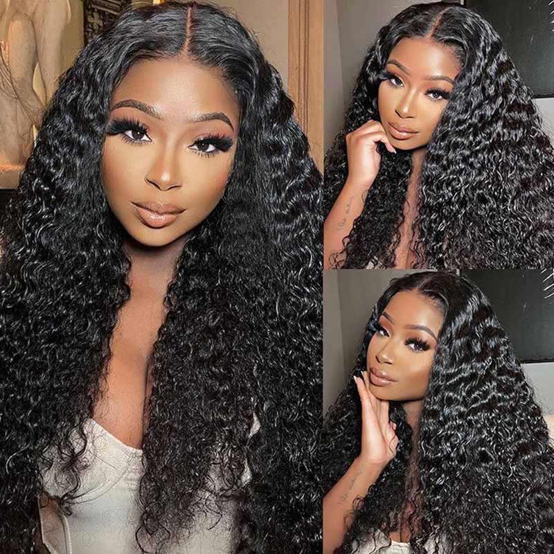 13x4 Glueless Water Wave Lace Front Wig HD Transparent Lace Human Hair Wigs