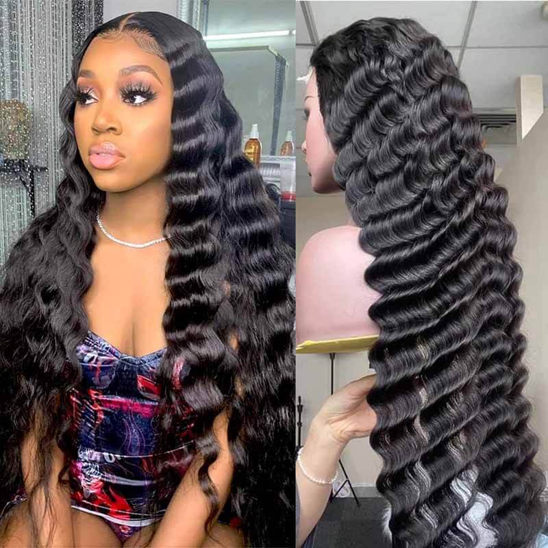200% 250% Density Loose Wave 13x4 HD Transparent Lace Front Deep Parting High Quality Wigs Pre Plucked with Baby Hair