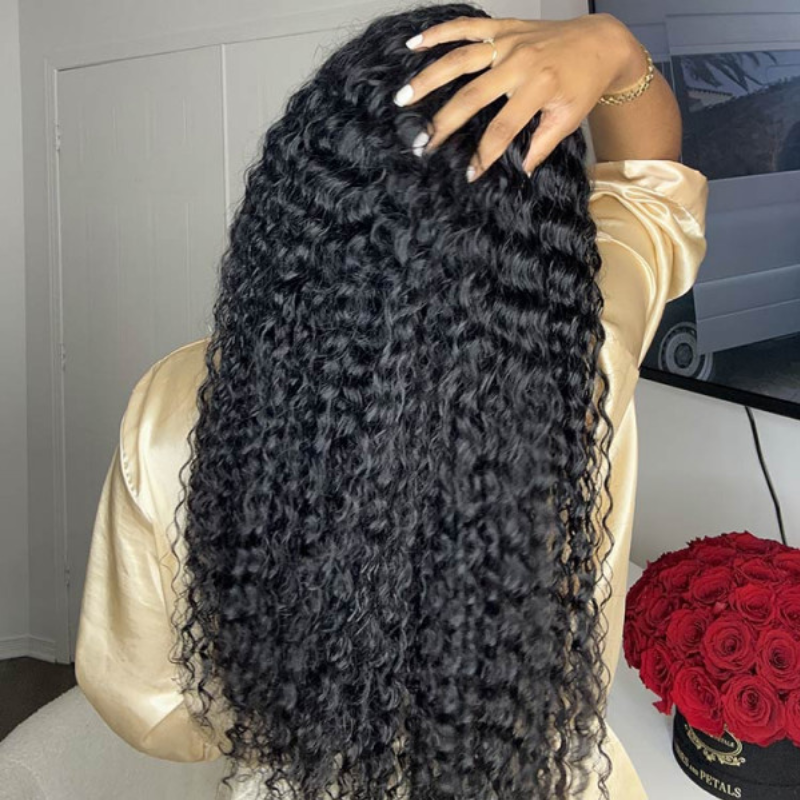 Pre Braided 13x4 13x6 Lace Frontal Human Hair Wig 250% Density Deep Wave Wigs