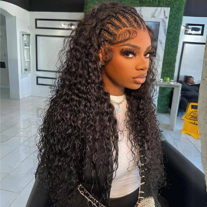 13x4 13x6 Lace Frontal Braids Wig Deep Wave Human Hair Wigs