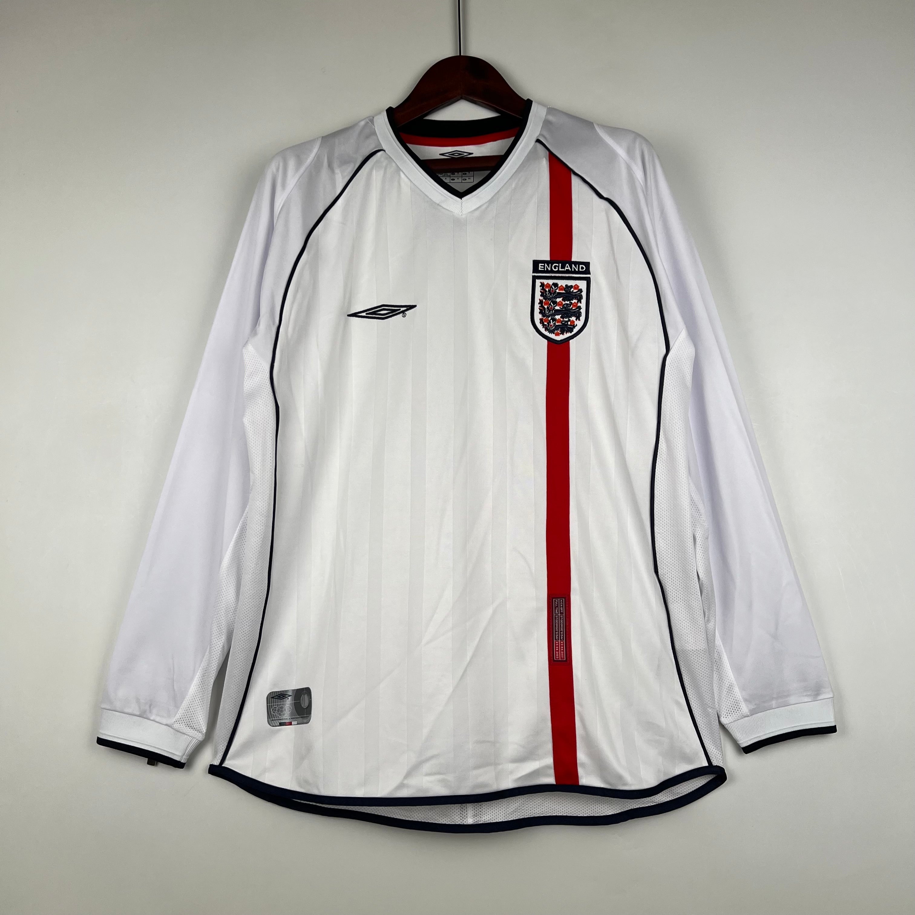 2002 England Long Sleeve Home Shirt