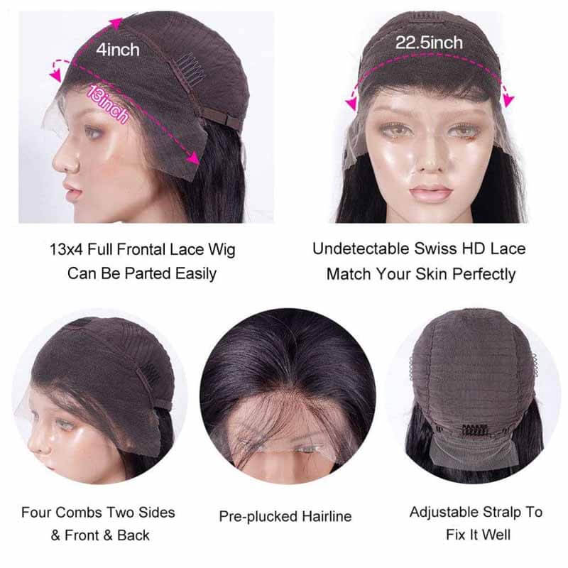 200% 250% Density Loose Wave 13x4 HD Transparent Lace Front Deep Parting High Quality Wigs Pre Plucked with Baby Hair