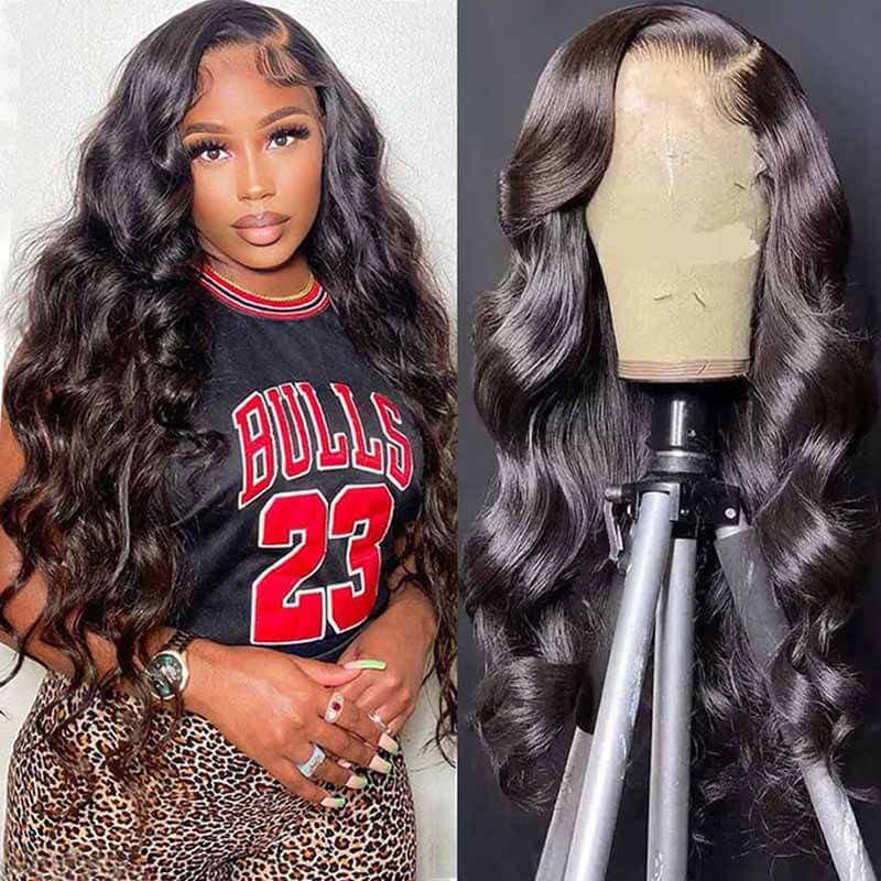 13x4 4x4 HD Transparent Lace Front Body Wave Wigs Virgin Human Hair