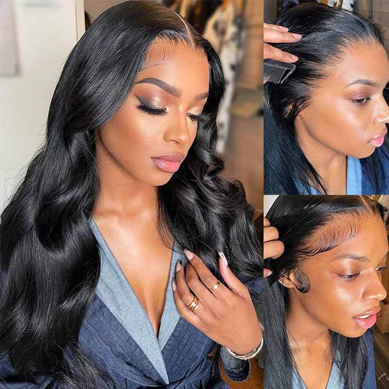 13x4 4x4 HD Transparent Lace Front Body Wave Wigs Virgin Human Hair
