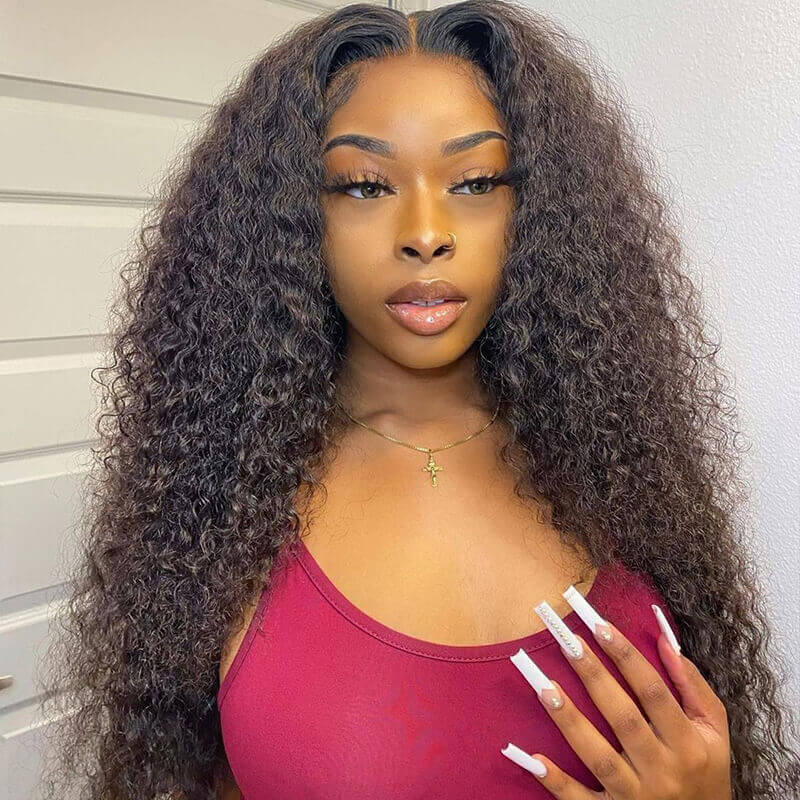 13x4 HD Transparent Kinky Curly Wig 200% 250% Wet And Wavy Lace Front Human Hair Wigs