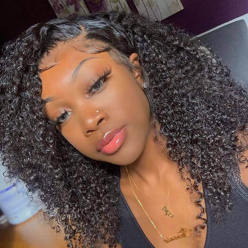 13x4 HD Transparent Kinky Curly Wig 200% 250% Wet And Wavy Lace Front Human Hair Wigs