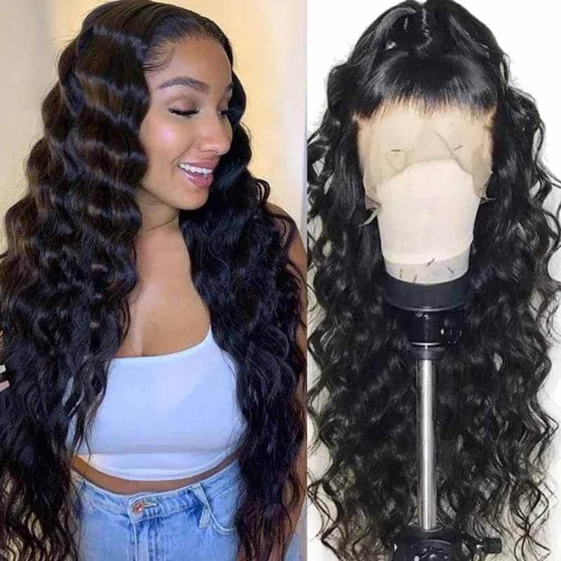 200% 250% Density Loose Wave 13x4 HD Transparent Lace Front Deep Parting High Quality Wigs Pre Plucked with Baby Hair