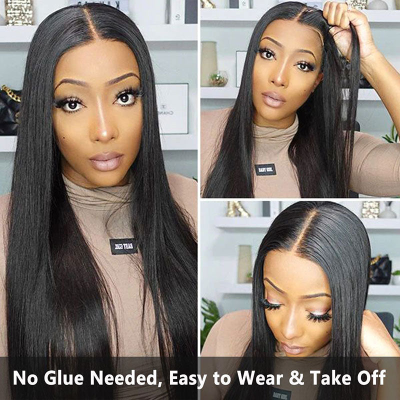 180 Density Pre Everything Wear And Go Glueless Straight Body Wave Deep Wave Wigs For Beginner Friendly