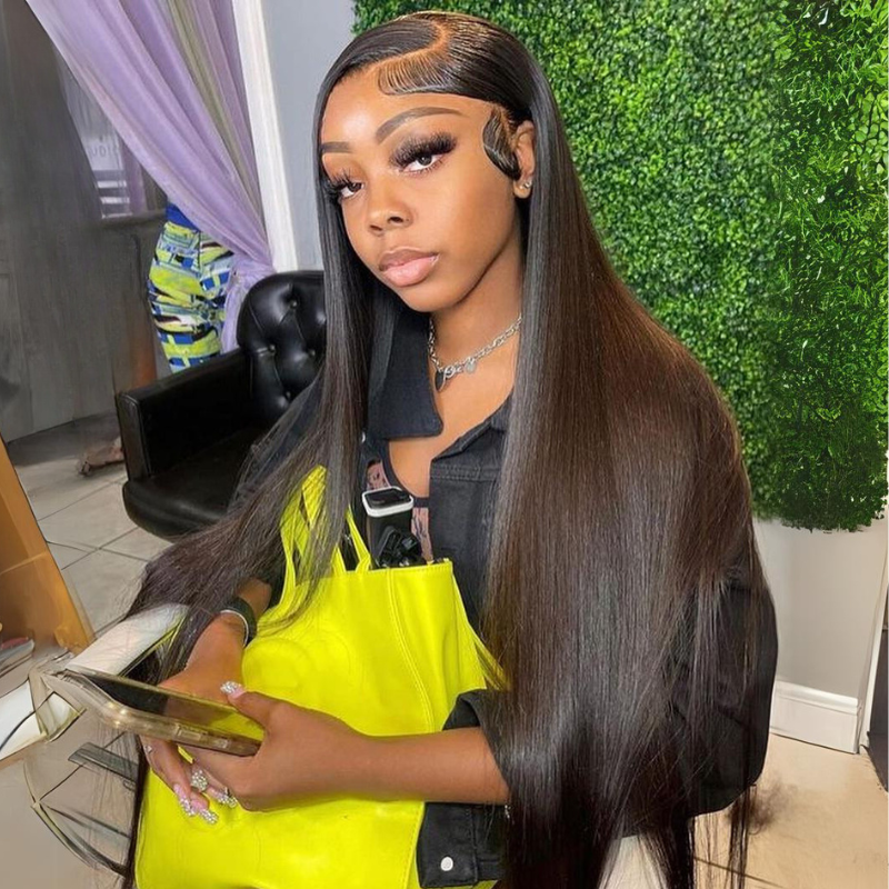 Side C Part Straight Human Hair Wig 250% Density 13x4 HD Lace Frontal Wigs
