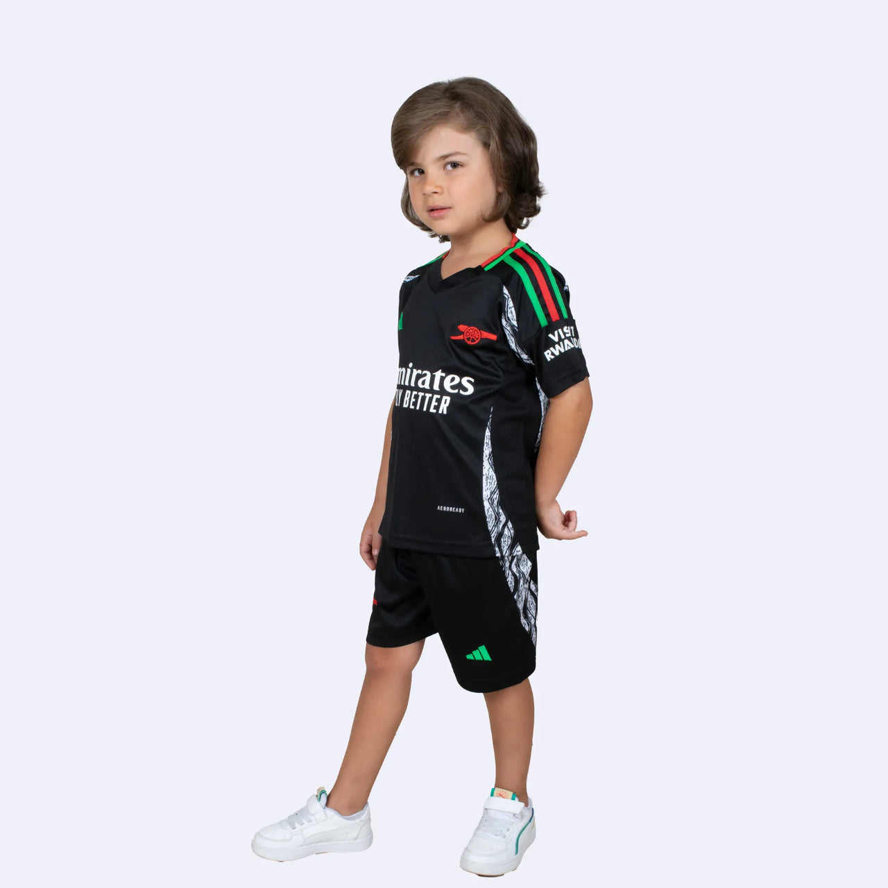 Arsenal 2024/2025 Black Away Kids Kit