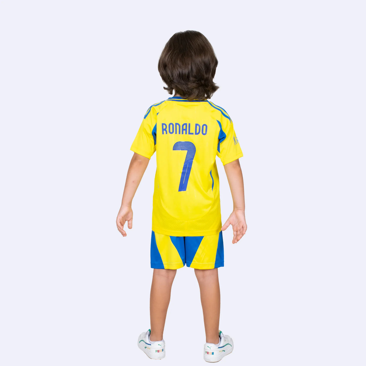 Al Nassr 2025 Yellow Ronaldo Home Kids Kit