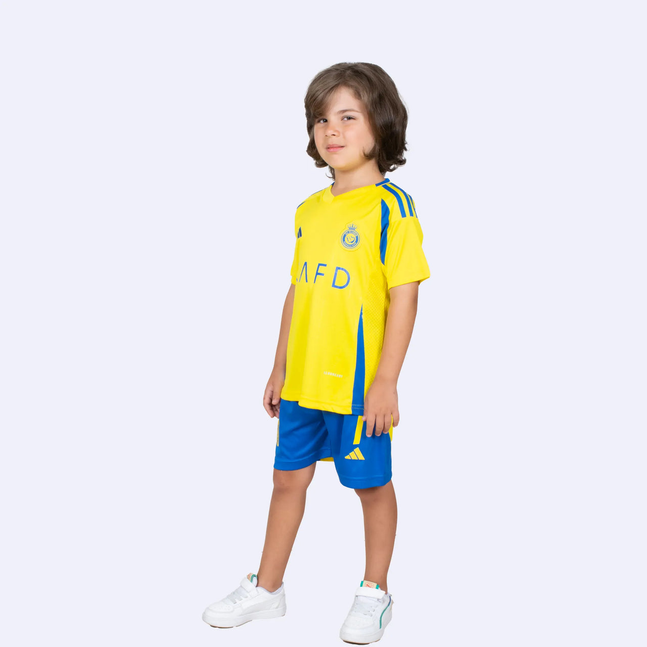 Al Nassr 2025 Yellow Ronaldo Home Kids Kit