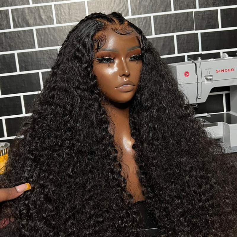 250 Density Water Wave Curly Human Hair Wig 13x4 Lace Frontal Virgin Human Hair Wigs