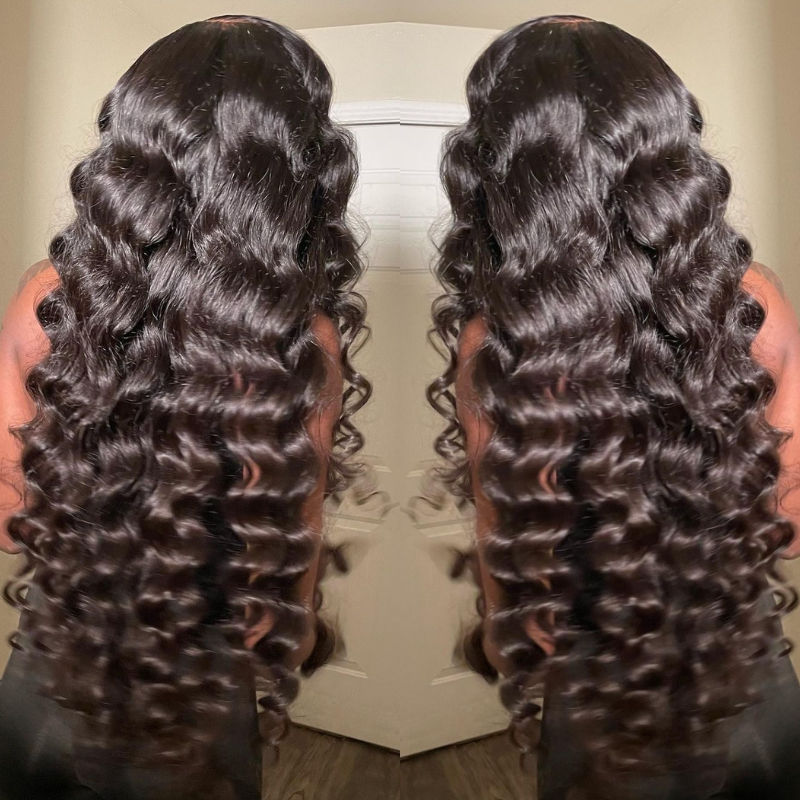 Pre Plucked Pre Bleached 13x4 Glueless Wand Curls Wig Human Hair Pre Everything Wigs