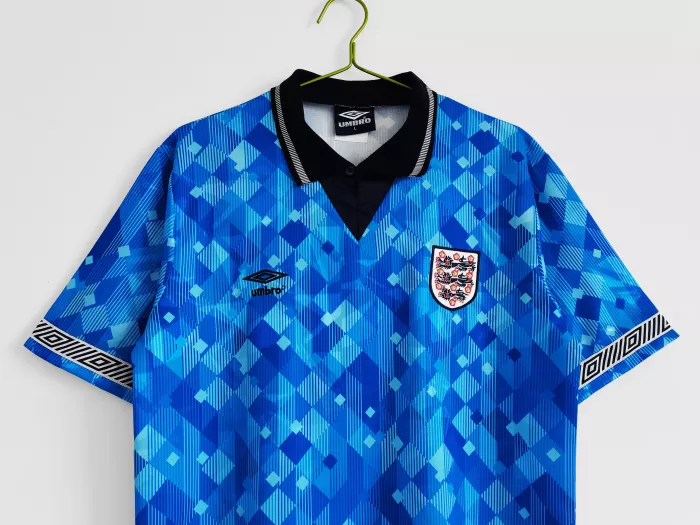1990 England Third Retro Shirt Blue
