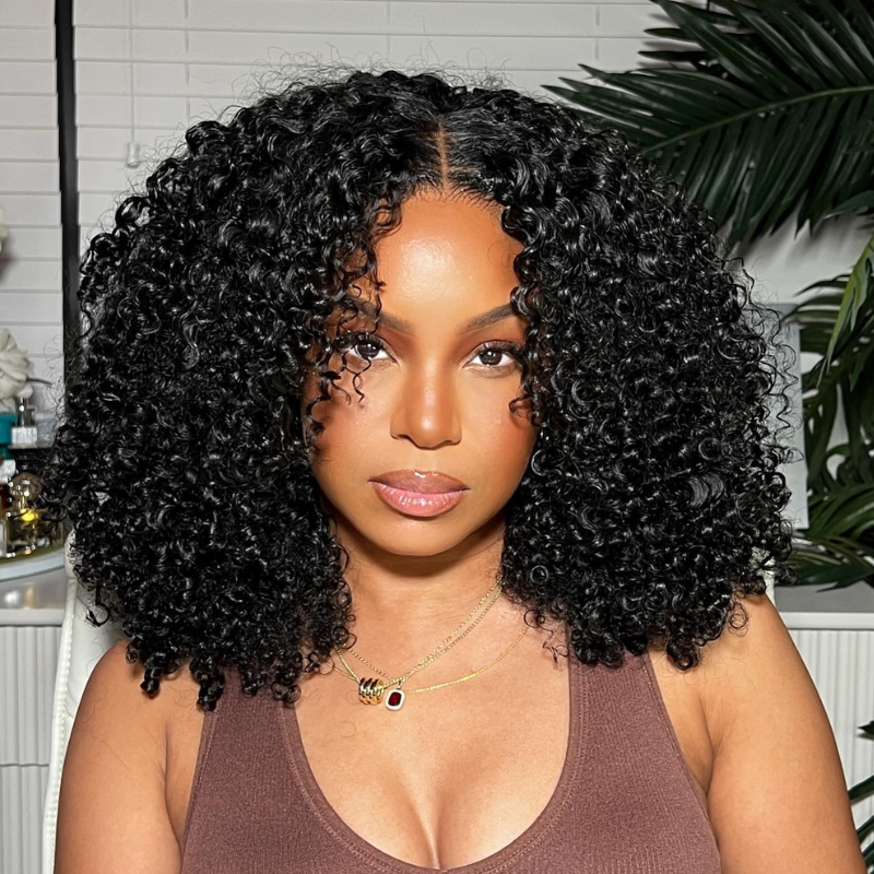 200 Density 13x4 Lace Frontal Kinky Curly Bob Human Hair Wigs