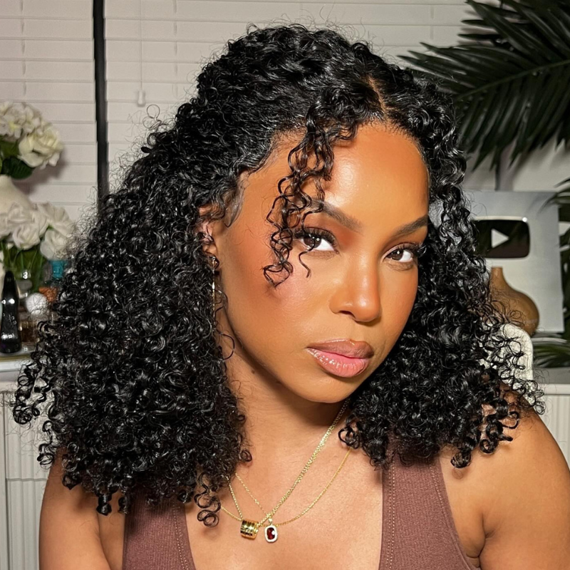 200 Density 13x4 Lace Frontal Kinky Curly Bob Human Hair Wigs