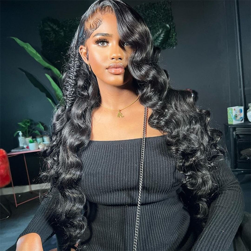 250 300 Density Wand Curls 13x4 Transparent Lace Front Loose Wave Virgin Human Hair Wigs