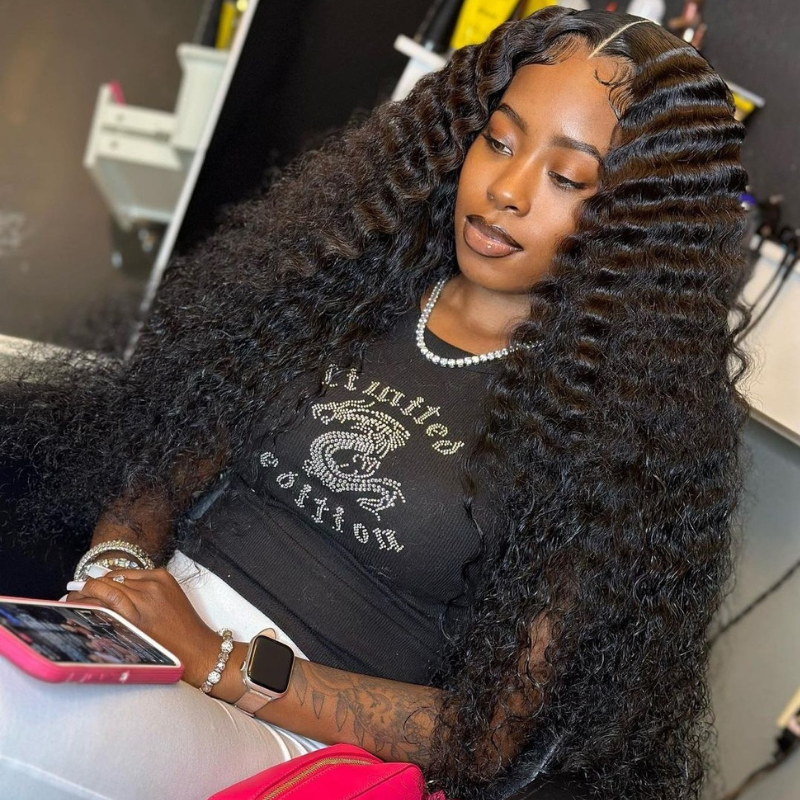 13 by 4 13 by 6 Transparent Lace Front Wig 13 * 4 13 * 6 Deep Wave Human Hair Wigs