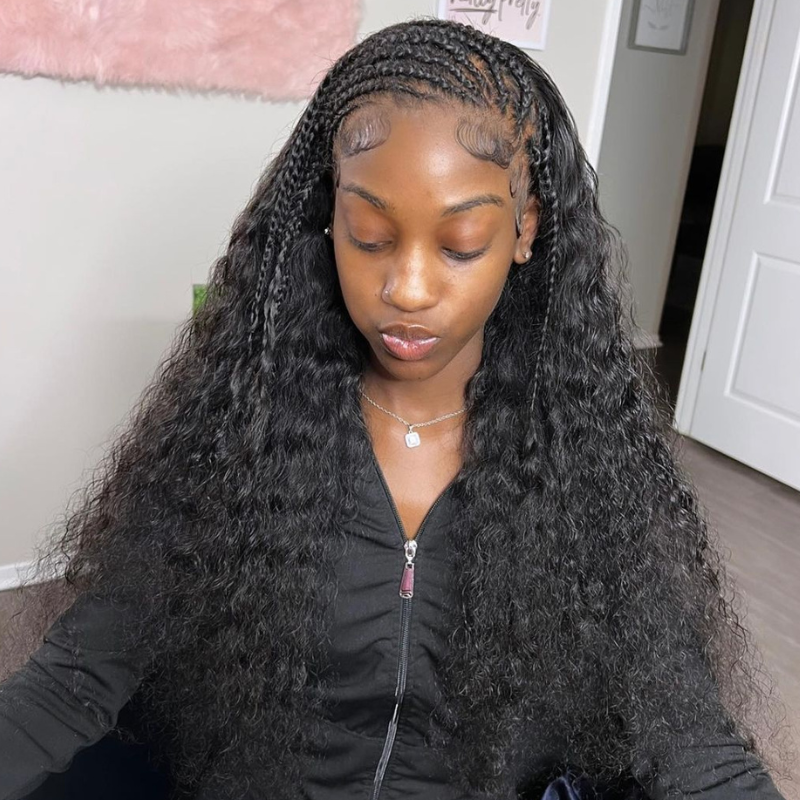 Freestyle braids Wig Pre Braided Lace Frontal Human Hair Wigs