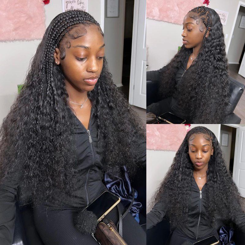 Freestyle braids Wig Pre Braided Lace Frontal Human Hair Wigs