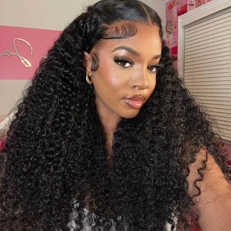 4x4 Kinky Curly Lace Front Wig 13x4 HD Transparent Human Hair Wigs