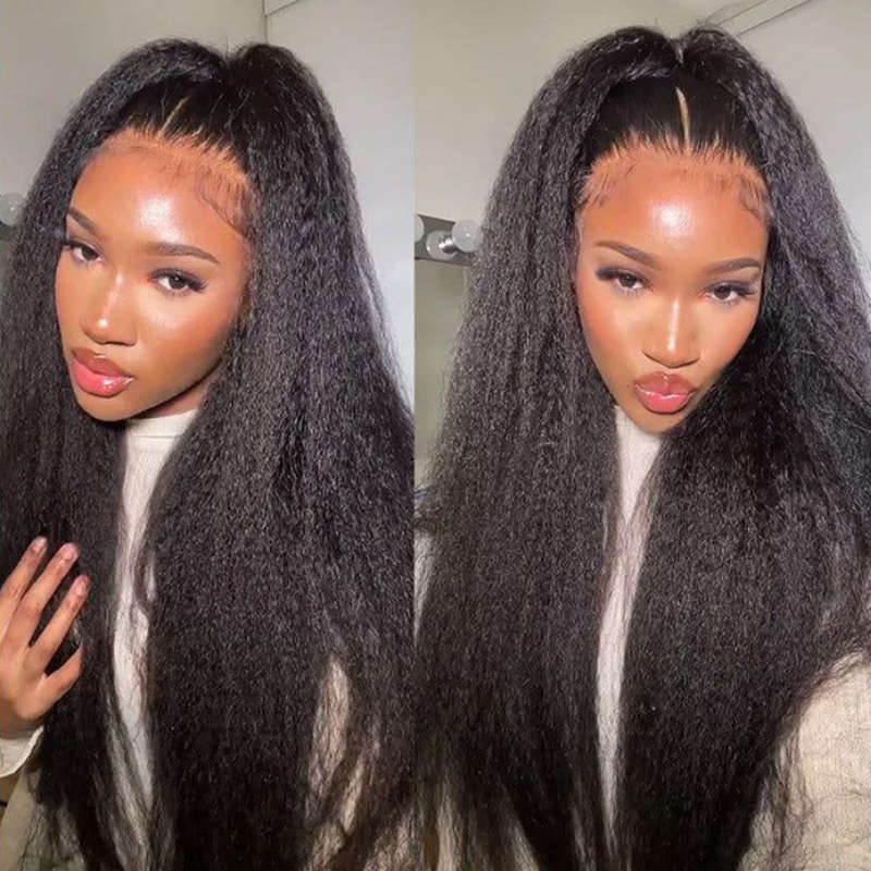 13x6 13x4 HD Lace Front Kinky Straight Yaki Human Hair Wigs