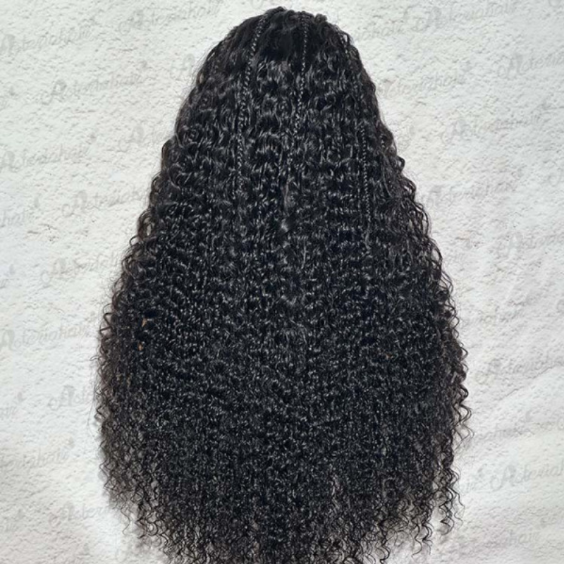 Pre Braided Deep Wave Lace Frontal Human Hair Wigs 250% Density