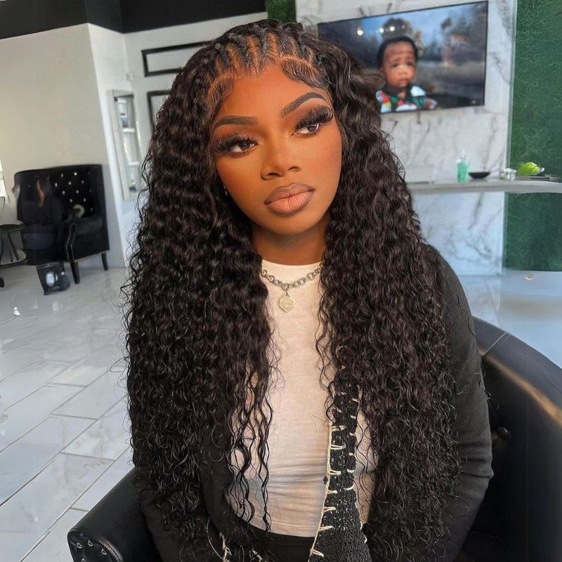 13x4 13x6 Lace Frontal Braids Wig Deep Wave Human Hair Wigs
