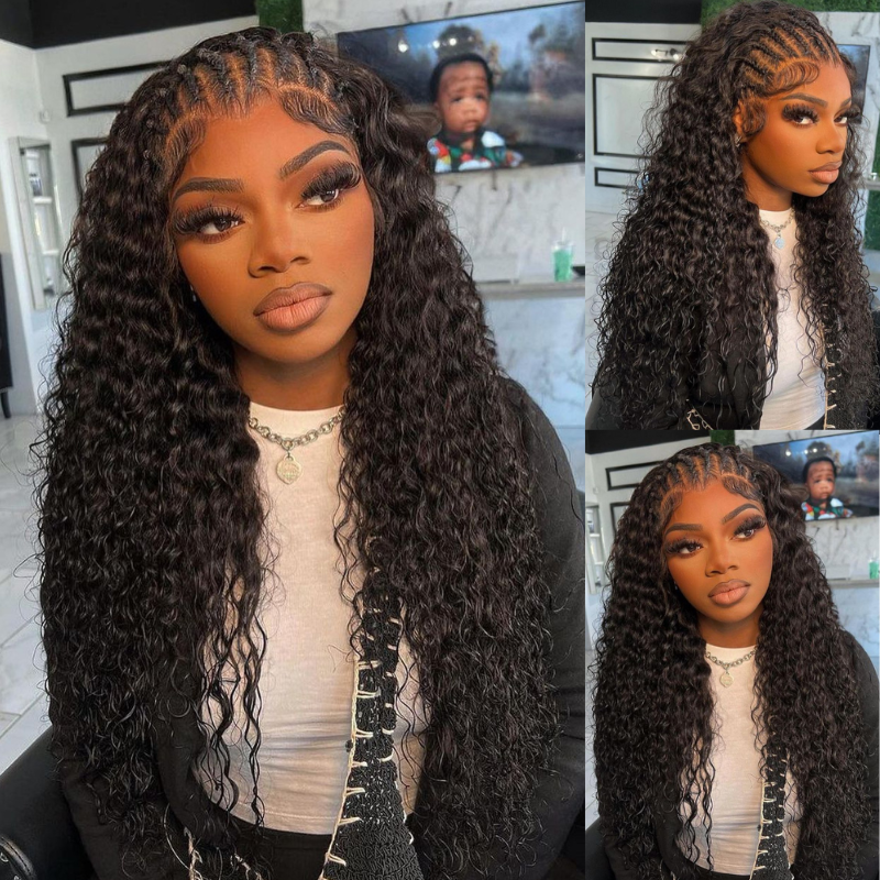 13x4 13x6 Lace Frontal Braids Wig Deep Wave Human Hair Wigs