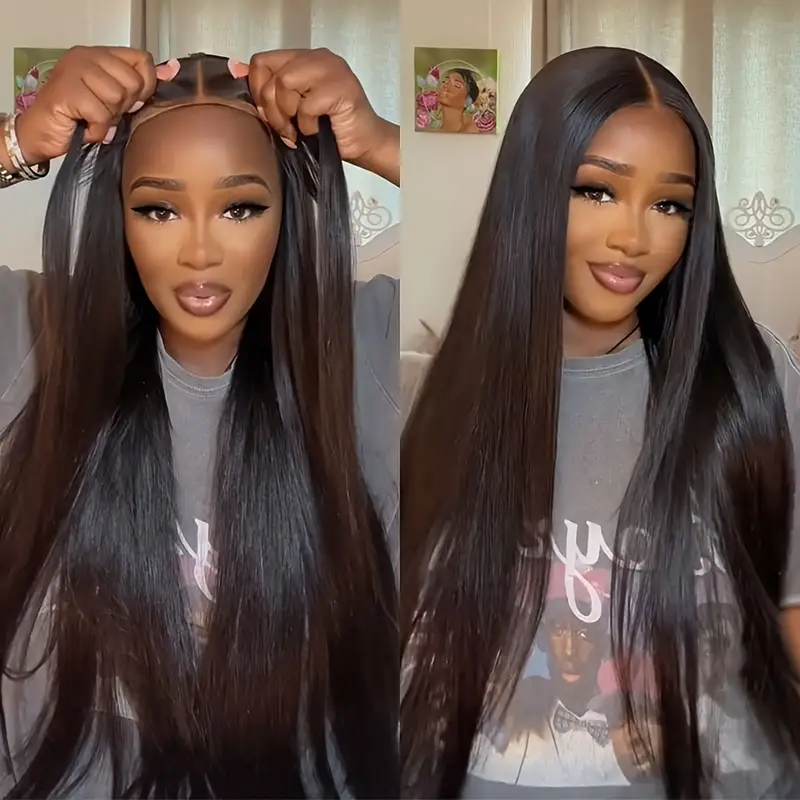 180 Density Pre Everything Wear And Go Glueless Straight Body Wave Deep Wave Wigs For Beginner Friendly