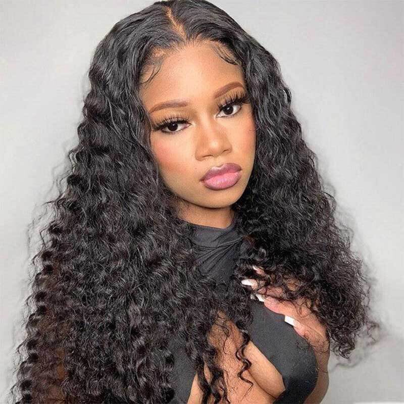 13x4 Glueless Water Wave Lace Front Wig HD Transparent Lace Human Hair Wigs