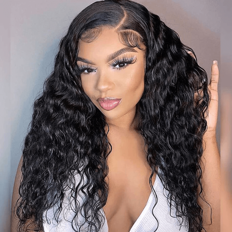 200 250 Density 13x6 Lace Front Water Wave Human Hair Wigs